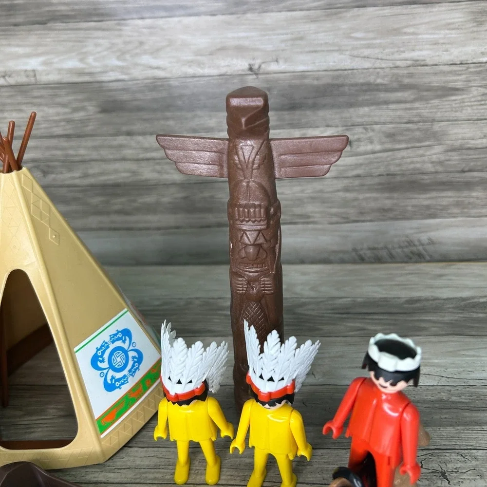 Playmobil Native American Teepee Figures Horses Canoe Accessories Vintage Geobra